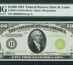 Buy 1934 $5000 Federal Reserve Note (Choice Uncirculated 63 PPQ)