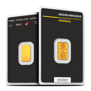 Buy 2 Gram Argor Heraeus Gold Bar (New w/ Assay)