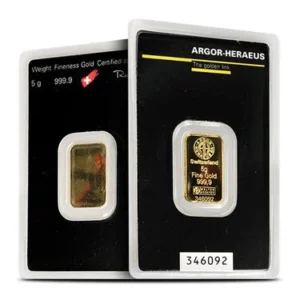 Buy 5 Gram Argor Heraeus Gold Bar (New in Assay)