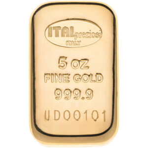 Buy 5 oz Italpreziosi Cast Gold Bar (New)