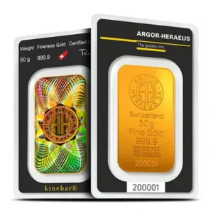 Buy 50 Gram Argor Heraeus Gold Bar (New w/ Assay)