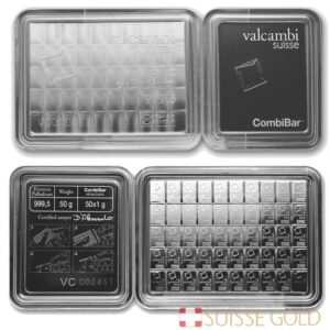 Buy 50 Gram Valcambi Palladium CombiBar (50x1g, w/ Assay)