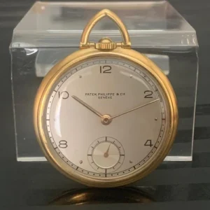 Patek Philippe Calatrava Open Face Art Deco Bauhaus Calatrava 18k Yellow Gold Bolso Pocket