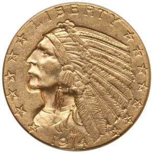 Pre-33 $5 Indian Gold Half Eagle Coin (BU)