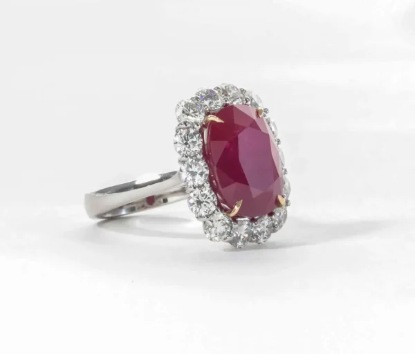 10 Carat Burma Ruby Diamond Ring - Rare