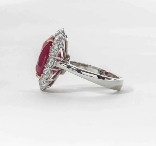 10 Carat Burma Ruby Diamond Ring - Rare