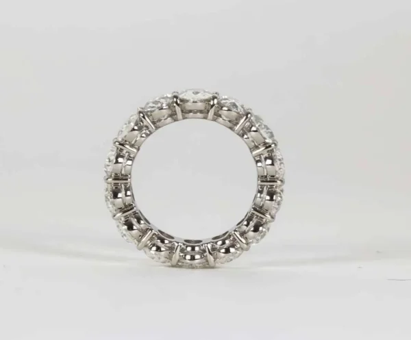 11 Carat Oval Diamond Platinum Eternity Band Ring