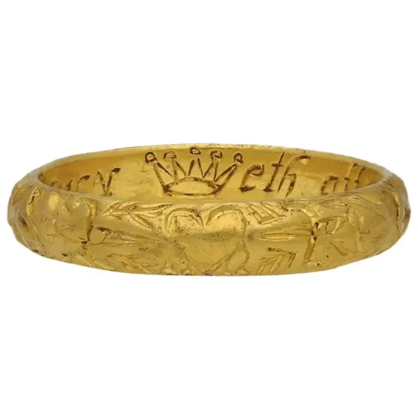 17th Century Engraved Gold Posy Ring, circa 1700