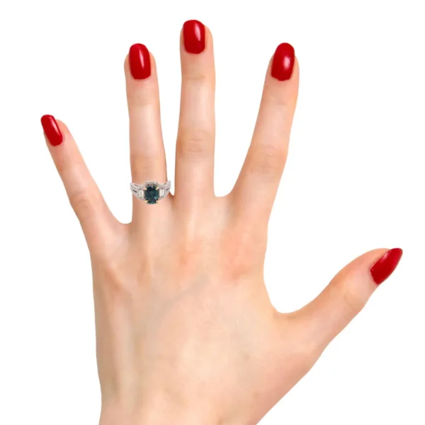 2.02 Carat GIA Certified Alexandrite Chrysoberyl and Diamond Engagement Ring