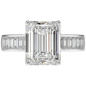 2.25 Carat Diamond Engagement Ring with Side Emerald Cut Diamonds GIA Certified