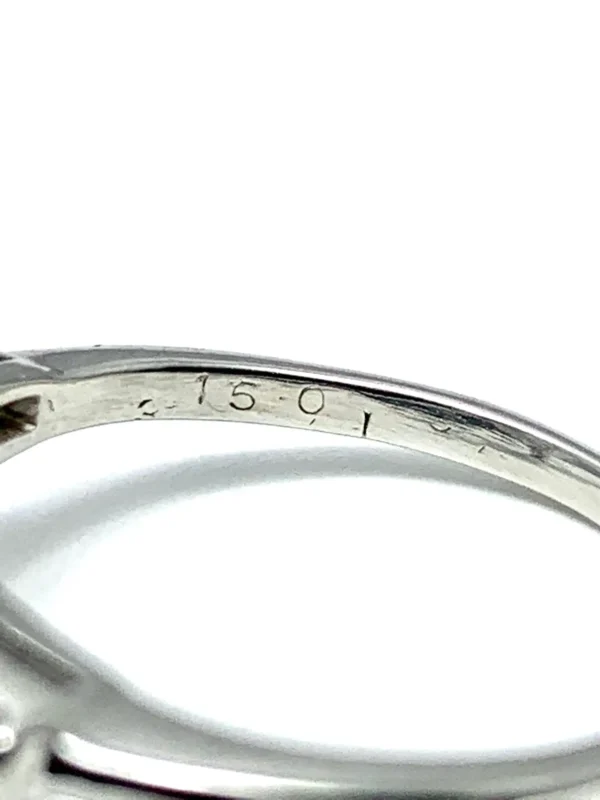 3.14 Carat D SI1 Pear Shape Diamond and Baguette Diamond Platinum Ring
