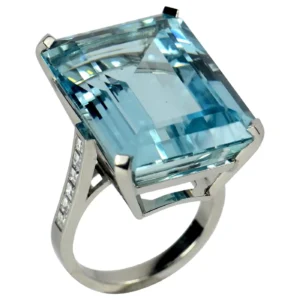 32.70 Carat Aquamarine and Diamond Cocktail Ring