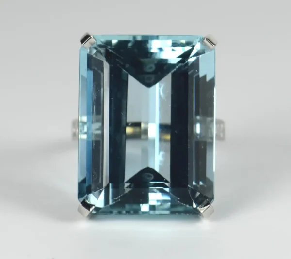 32.70 Carat Aquamarine and Diamond Cocktail Ring