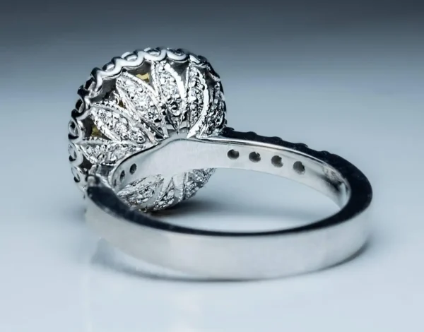 5.37 Carat GIA Fancy Light Yellow Cushion Cut Diamond Engagement Ring