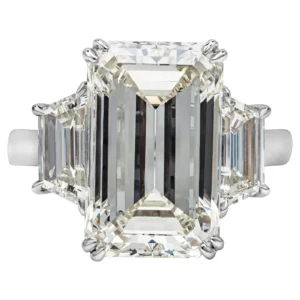 8.96 Carat Emerald Cut Diamond Three-Stone Engagement Ring GIA Certified