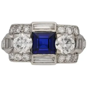 Art Deco Sapphire Diamond Ring Tiffany & Co.