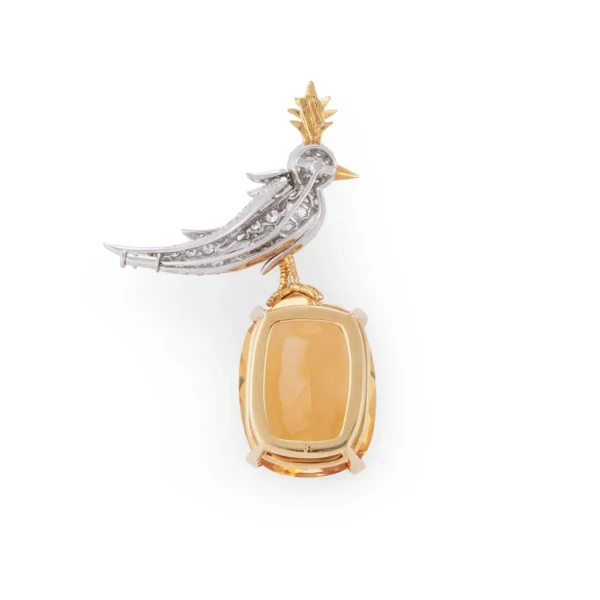 Bird on a Rock Citrine and Diamond Brooch Jean Schlumberger for Tiffany & Co.