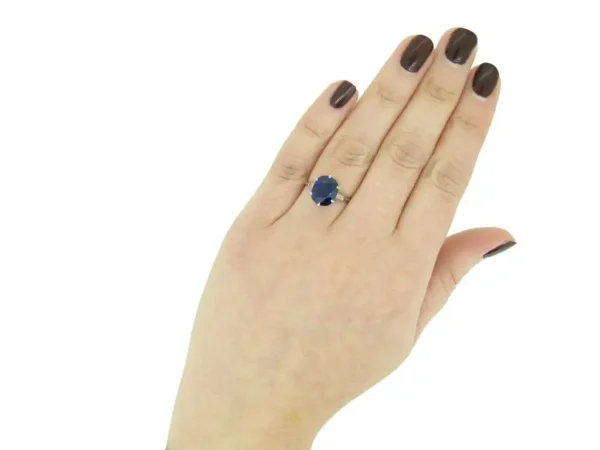 Boucheron Paris Solitaire Natural Unenhanced Burmese Sapphire Diamond Ring