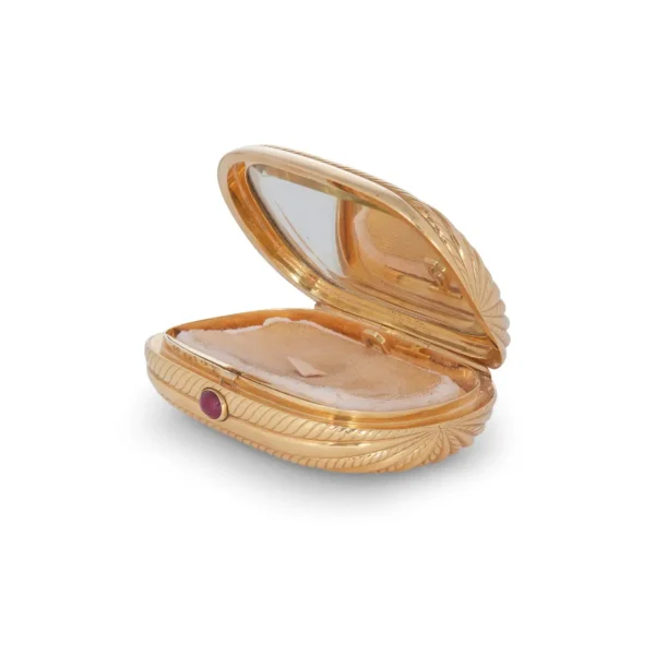 Bvlgari Gold and Ruby Compact Case, Circa 1960s