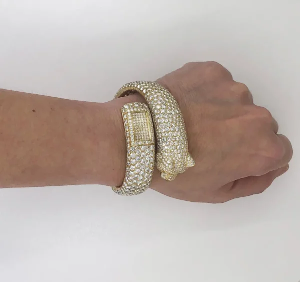 Cartier Diamond Panther Cuff Bangle Watch