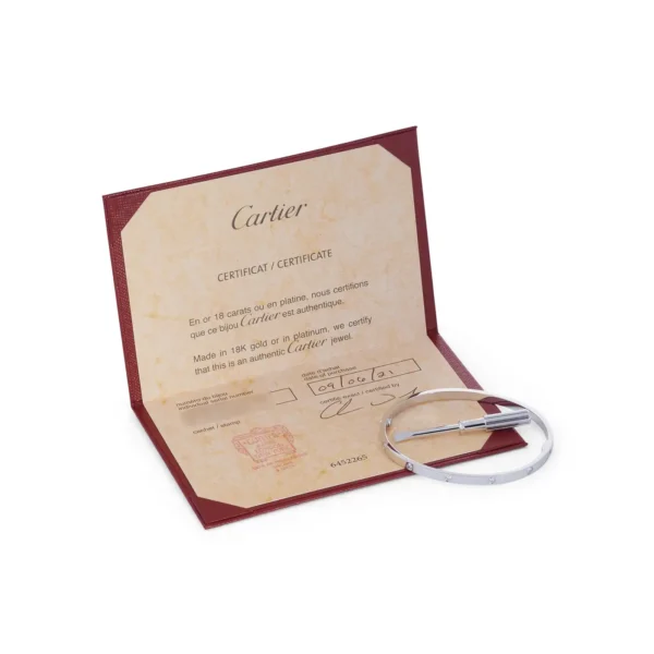Cartier Love White Gold 10-Diamond Bracelet, Small Model