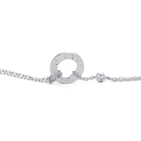 Cartier Love White Gold Diamond Circle Charm Necklace