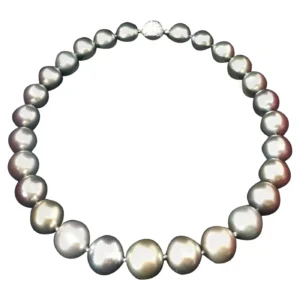 Cartier Tahitian Greyish-Purple Pearl Diamond Clasp Necklace