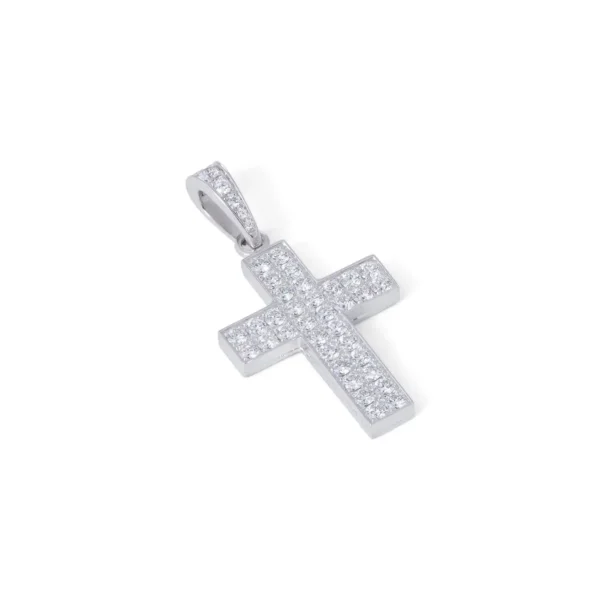 Cartier White Gold Diamond Cross Pendant