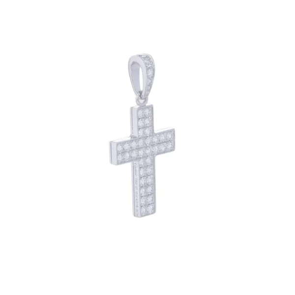 Cartier White Gold Diamond Cross Pendant