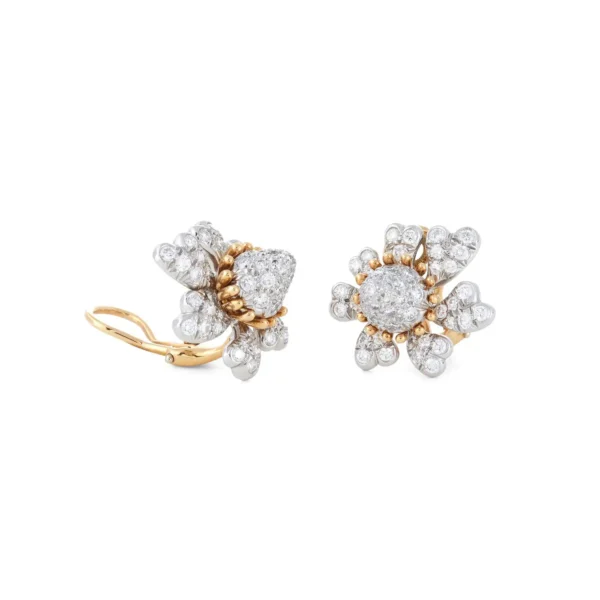 Cones with Petals Diamond Ear Clips - Jean Schlumberger for Tiffany & Co.