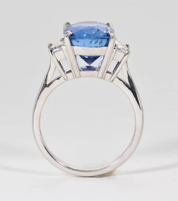 Cushion Cut Blue Sapphire Diamond Gold Ring GIA Certified 8.04 Carat