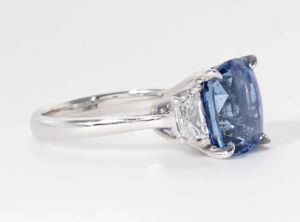 Cushion Cut Blue Sapphire Diamond Gold Ring GIA Certified 8.04 Carat