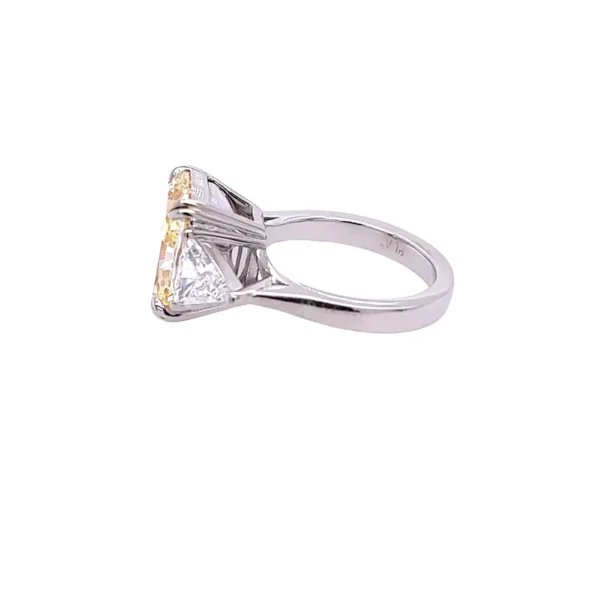 David Rosenberg 5.68 ct Fancy Light Yellow Radiant GIA Diamond Engagement Ring