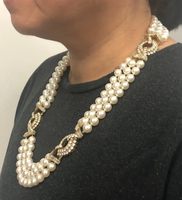 Diamond Multi-Strand Pearl Necklace Van Cleef & Arpels