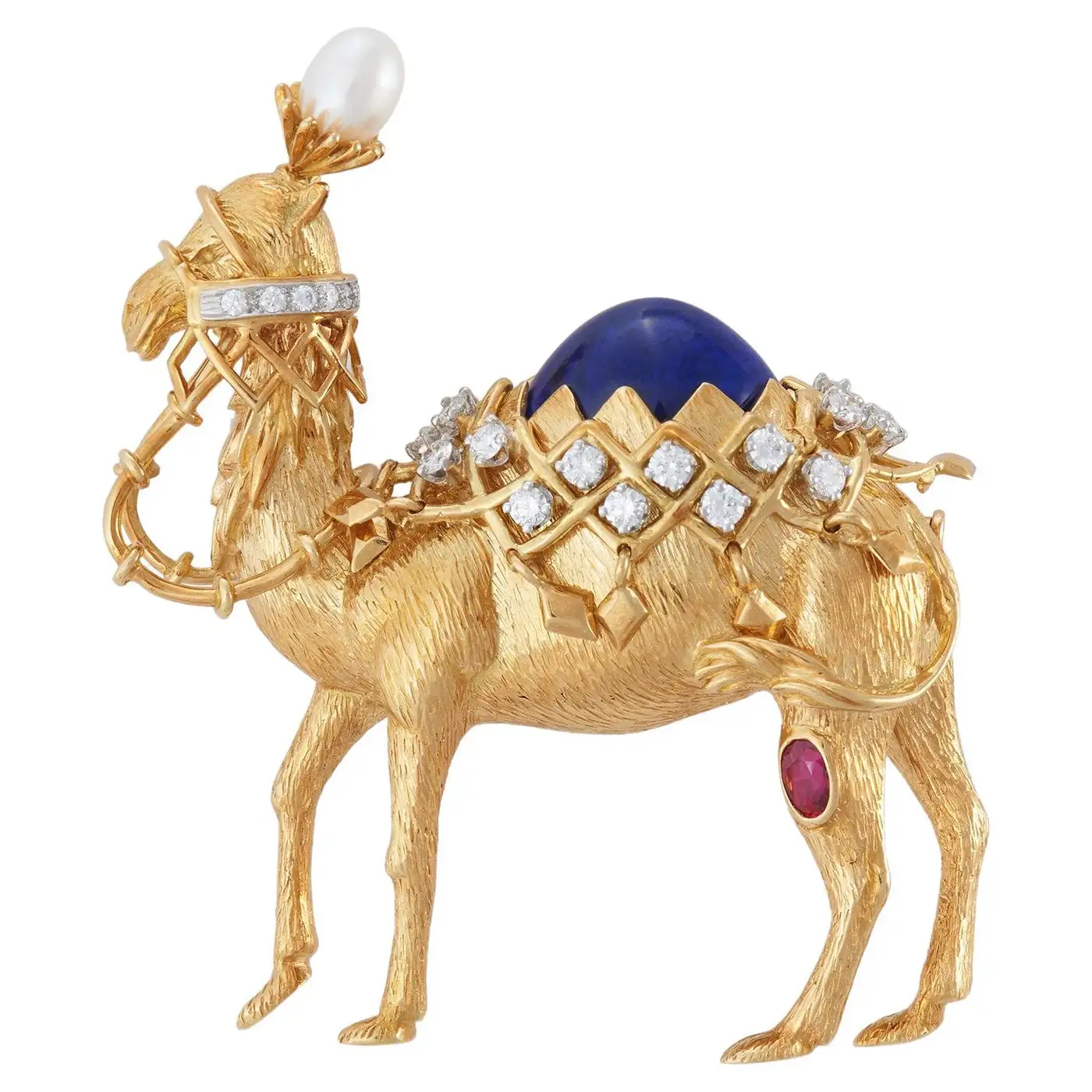 Diamond and Lapis Lazuli Camel Brooch Jean Schlumberger for Tiffany & Co.