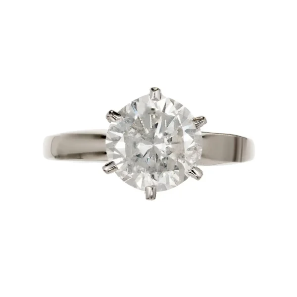 EGL Certified 2.13 Carat Diamond White Gold Solitaire Engagement Ring