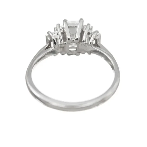 Emerald Cut Diamond Platinum Engagement Ring GIA Certified .94 Carat