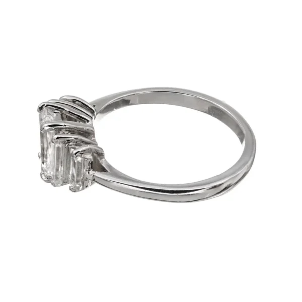 Emerald Cut Diamond Platinum Engagement Ring GIA Certified .94 Carat