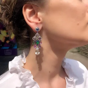Fabergé Délices D’Été Collection Diamond Sapphire Black Opal Earrings