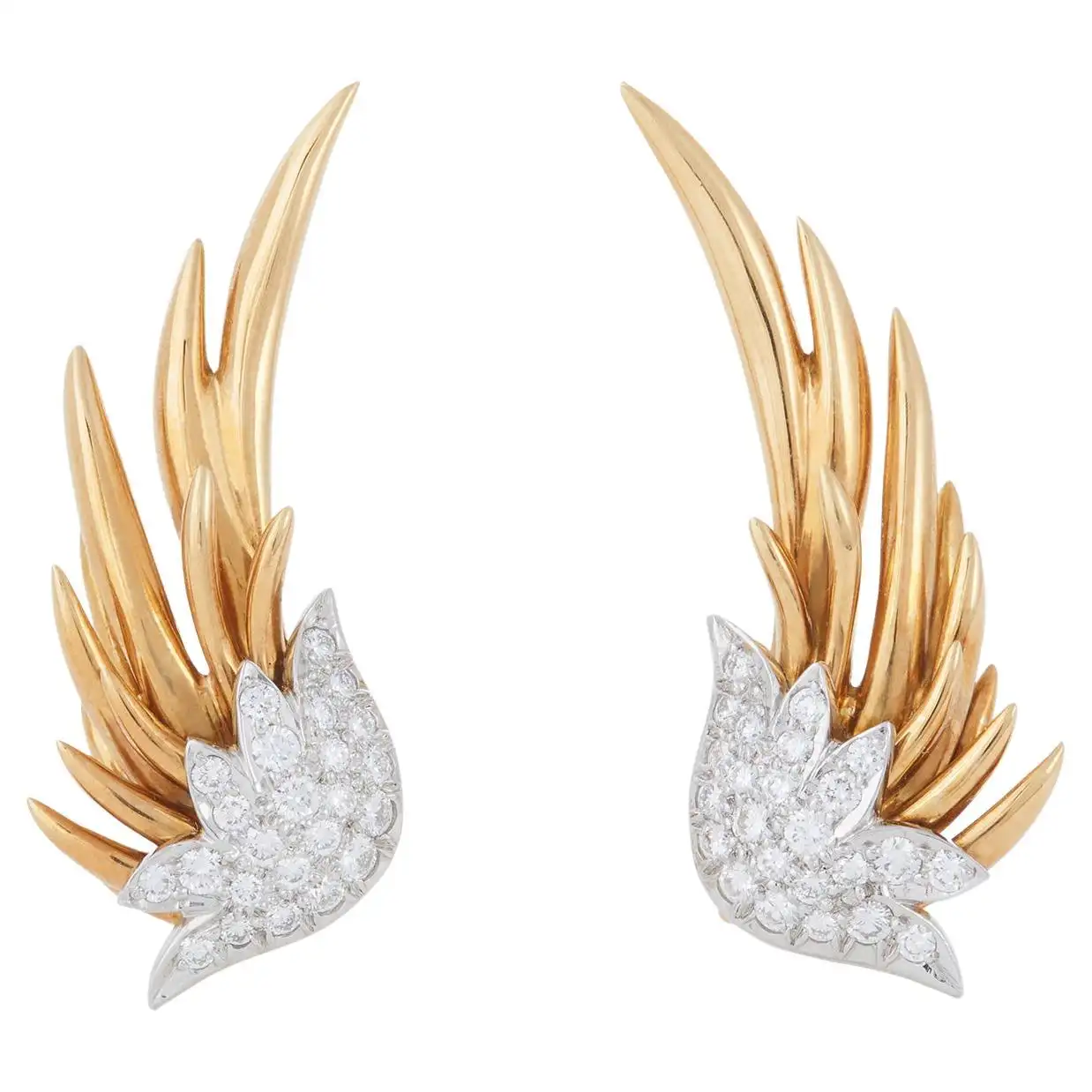 Flame Diamond Ear Clips For Sale - Jean Schlumberger for Tiffany & Co.