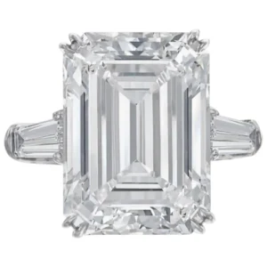 GIA Certified Emerald Cut Diamond Platinum Ring