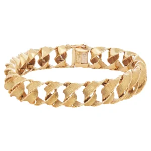Gold Ribbon Curb Link Bracelet For Sale - Tiffany & Co.