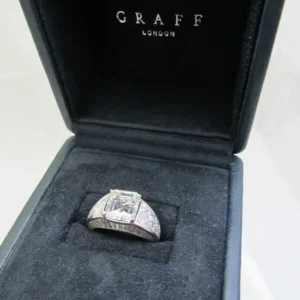 Graff GIA Certified Emerald Cut 4.03 Carat Diamond Fancy Cut Diamond Set Ring