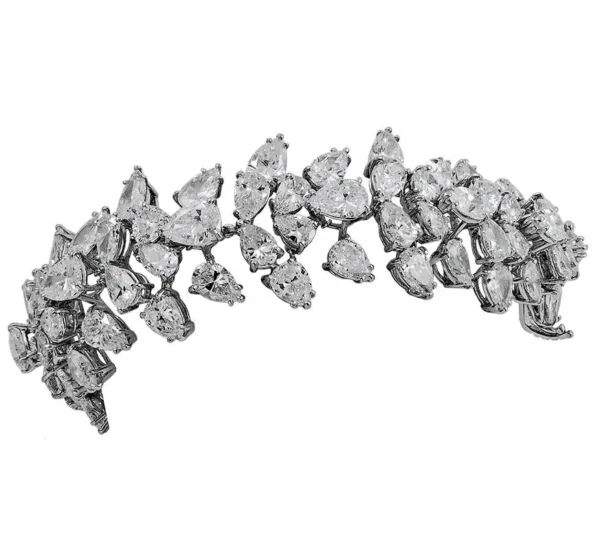 Harry Winston Diamond Platinum Cluster Bracelet