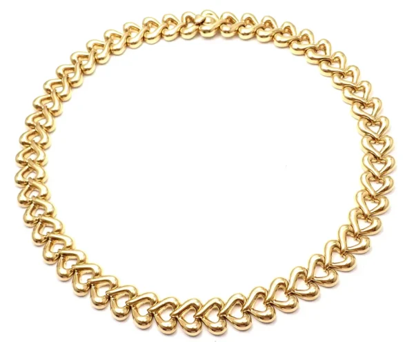 Heart Link Choker Yellow Gold Necklace Van Cleef & Arpels