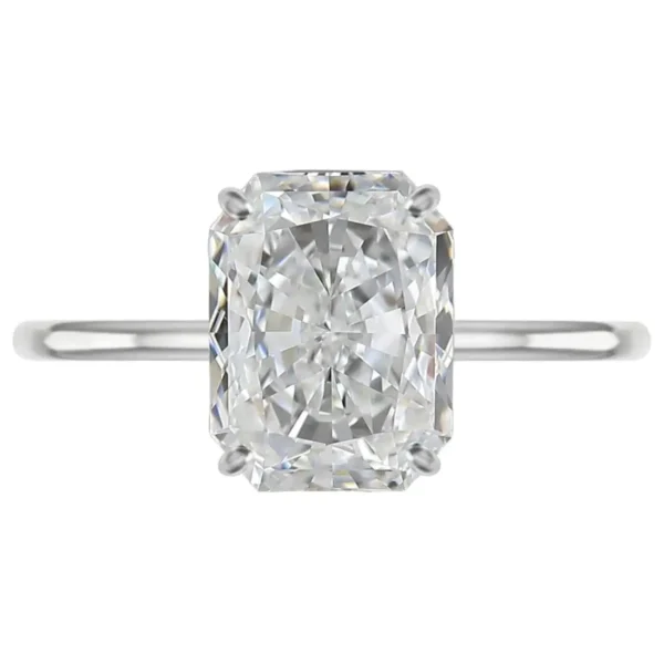 Internally Flawless 1.50 Carat Long Radiant Diamond PLatinum Ring GIA Certified