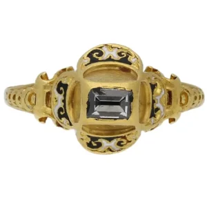 Museum Quality Tudor Table Cut Diamond Gold Ring