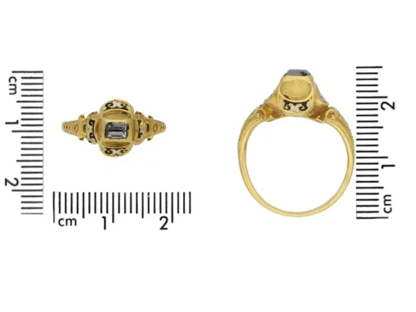 Museum Quality Tudor Table Cut Diamond Gold Ring