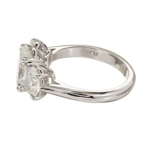 Peter Suchy 2.01 Carat Oval Diamond Platinum Three-Stone Engagement Ring