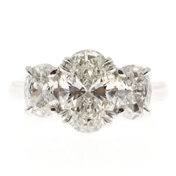 Peter Suchy 2.01 Carat Oval Diamond Platinum Three-Stone Engagement Ring